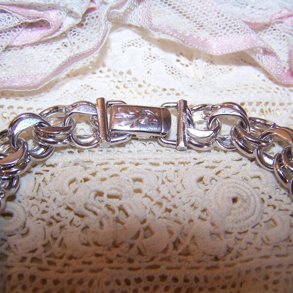 Ballou Sterling Silver Double Link Starter Charm Bracelet - 8.25" Long - Picture 6 of 11